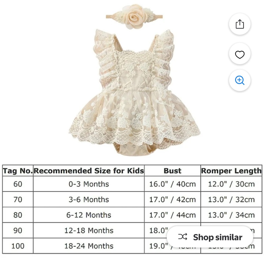 Lace Ruffle Baby Dress - Picture 6 of 12